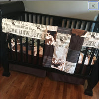 Cowboy Baby Boy Bedding Set in Brown and Tan