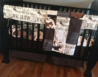 Cowboy Baby Boy Bedding Set in Brown and Tan