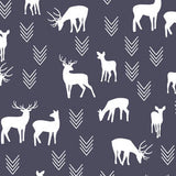 Baby Bedding in navy, turquoise and gray, woodland bedding, arrows, deer, feathers and trees, crib skirt, sheet, blanket, changing pad