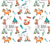 Fox and Bear Woodland Set in orange and turquoise