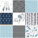 Boho Tribal Set in Navy, Gray and Dusty Blue
