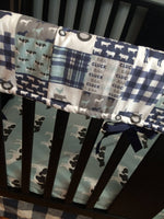Farm themed set in navy and dusty blue