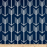 Little Chief Baby Boy Bedding in navy, light blue and gray with a woodland tribal theme fish feathers, headdress, arrows, nursery decor