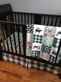 Farm themed set in navy and dusty blue