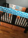 Woodland Fox Baby Bedding In Orange and Turquoise