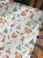 Woodland Fox Baby Bedding In Orange and Turquoise