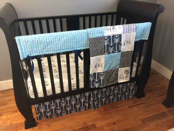 Boho Woodland Set in Navy, Dusty Blue and Gray