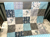Boho Woodland Set in Navy, Dusty Blue and Gray