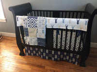 Aztec and Deer Set in Tan and Navy