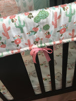 Dream Catcher and Succulent Bedding in pink and mint