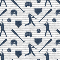 Baseball Bedding in Navy and Gray
