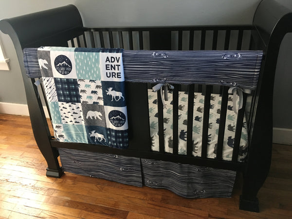 Woodland Adventure Set in Navy, Dusty Blue and Gray