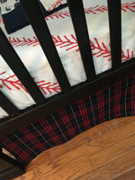 Baseball Bedding in Navy and Red