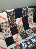 Baseball Bedding in Navy and Red