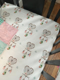 Dream Catcher and Succulent Bedding in pink and mint