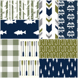 Outdoor Set in Navy and Olive Green
