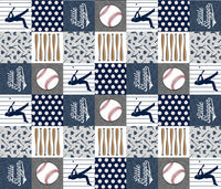 Baseball Bedding in Navy and Gray