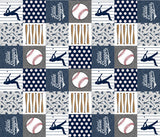 Baseball Bedding in Navy and Gray