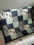 Woodland Deer Set in Navy and Mint