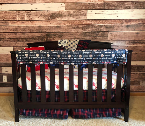 Baseball Bedding in Navy and Red
