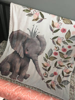 Floral Boho Elephant Set in Coral