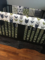 Olive Green and Navy Woodland Set