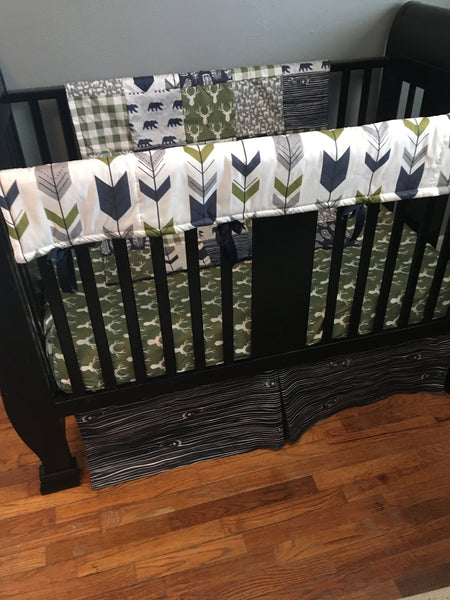 Olive Green and Navy Woodland Set