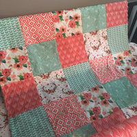 Coral and Mint Floral Antler Set