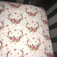 Coral and Mint Floral Antler Set
