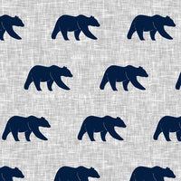 Woodland set with bears and deer in navy, gray and dusty blue