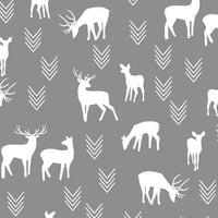 Woodland set with bears and deer in navy, gray and dusty blue