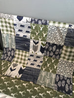 Olive Green and Navy Woodland Set