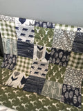Olive Green and Navy Woodland Set