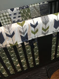 Olive Green and Navy Woodland Set