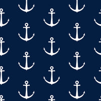 Nautical Set with Whales and Sail Boats in Navy and Red