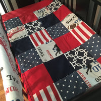 Sports Baby Bedding in Navy and Red