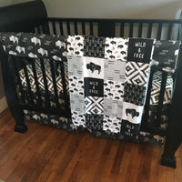 Mono Chrome Black and White Aztec Buffalo Set