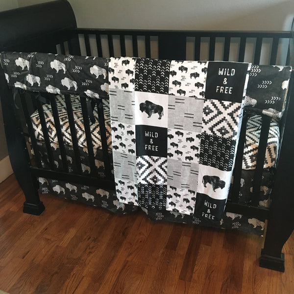 Mono Chrome Black and White Aztec Buffalo Set