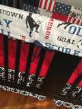 Sports Baby Bedding in Navy and Red