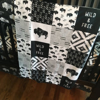 Mono Chrome Black and White Aztec Buffalo Set