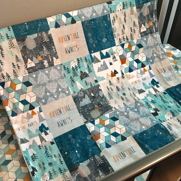 Adventure Awaits Double Minky Baby Blanket