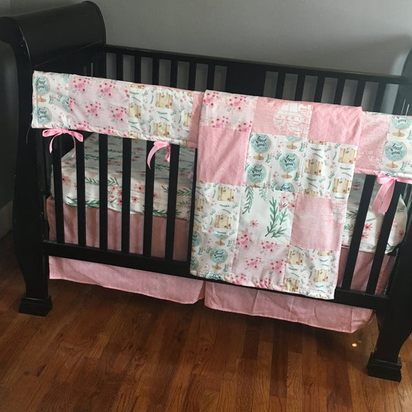 Travel Inspired Bedding in Pink