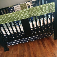 Fishing Bedding Set in Navy and Olive Green