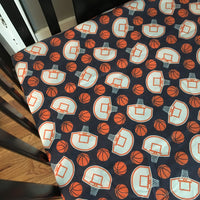 Baby Boy Basketball Crib Bedding Set in Navy, Orange and Gray, double Minky basketball baby blanket, sports theme nursery decor