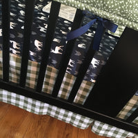 Buffalo Plaid Deer Set in Olive and Navy