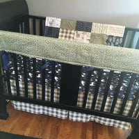 Buffalo Plaid Deer Set in Olive and Navy