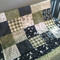 Buffalo Plaid Deer Set in Olive and Navy