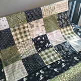 Buffalo Plaid Deer Set in Olive and Navy