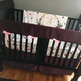 Floral Dreamcatcher Boho Set in Burgundy and pink
