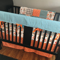 Woodland Fox Set in orange and turquoise